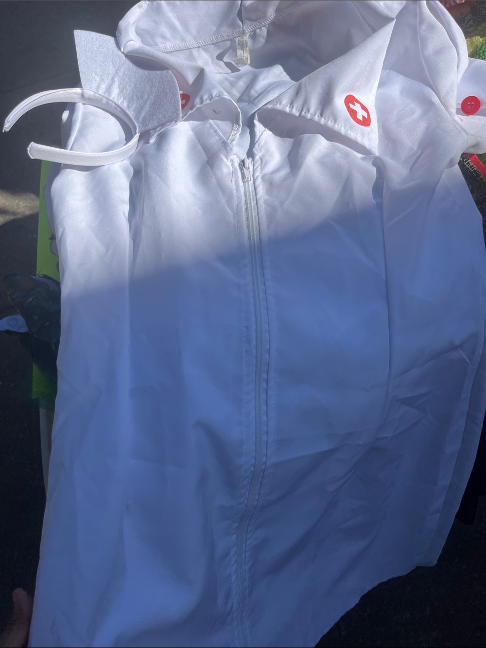 Women’s White Nurse-Inspired Bodysuit with Red Cross Detail